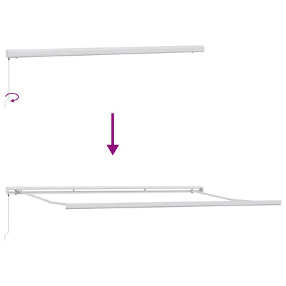 Tenda Retrattile Antracite e Bianca 5x3 m Tessuto e Alluminio | homemem39
