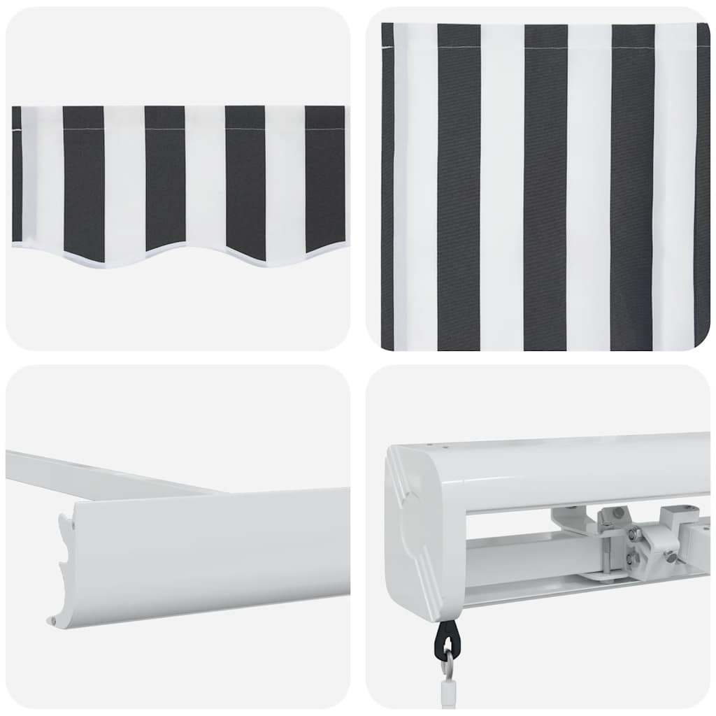 Tenda Retrattile Antracite e Bianca 5x3 m Tessuto e Alluminio | homemem39