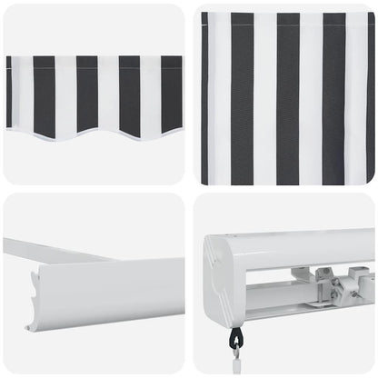 Tenda Retrattile Antracite e Bianca 5x3 m Tessuto e Alluminio | homemem39