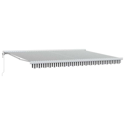 Tenda Retrattile Antracite e Bianca 4,5x3 m Tessuto e Alluminio | homemem39