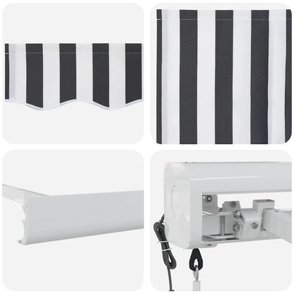 Tenda Retrattile Antracite e Bianca 4,5x3 m Tessuto e Alluminio | homemem39