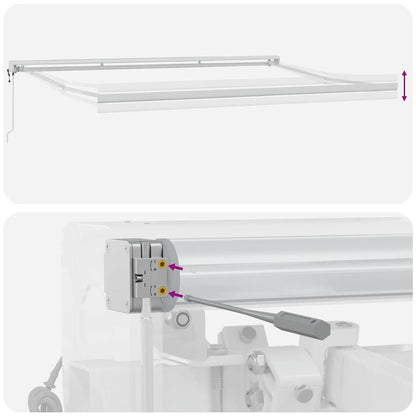 Tenda Retrattile Antracite e Bianca 5x3 m Tessuto e Alluminio