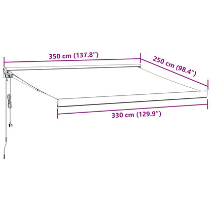 Tenda Retrattile Antracite e Bianca 3,5x2,5m Tessuto/Alluminio | homemem39