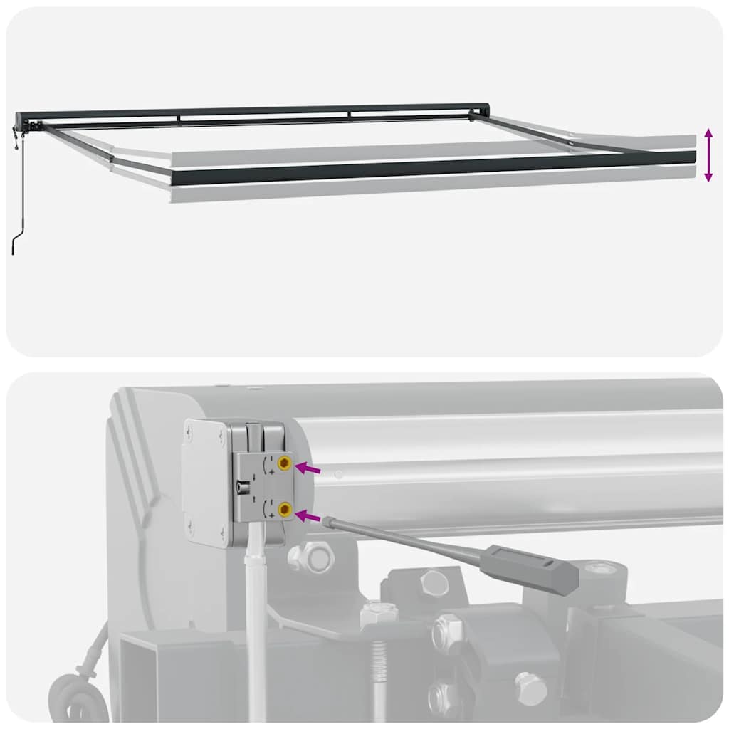 Tenda Retrattile Antracite e Bianca 4x3 m Tessuto e Alluminio - homemem39