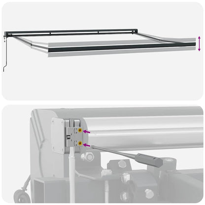 Tenda Retrattile Antracite e Bianca 4x3 m Tessuto e Alluminio - homemem39