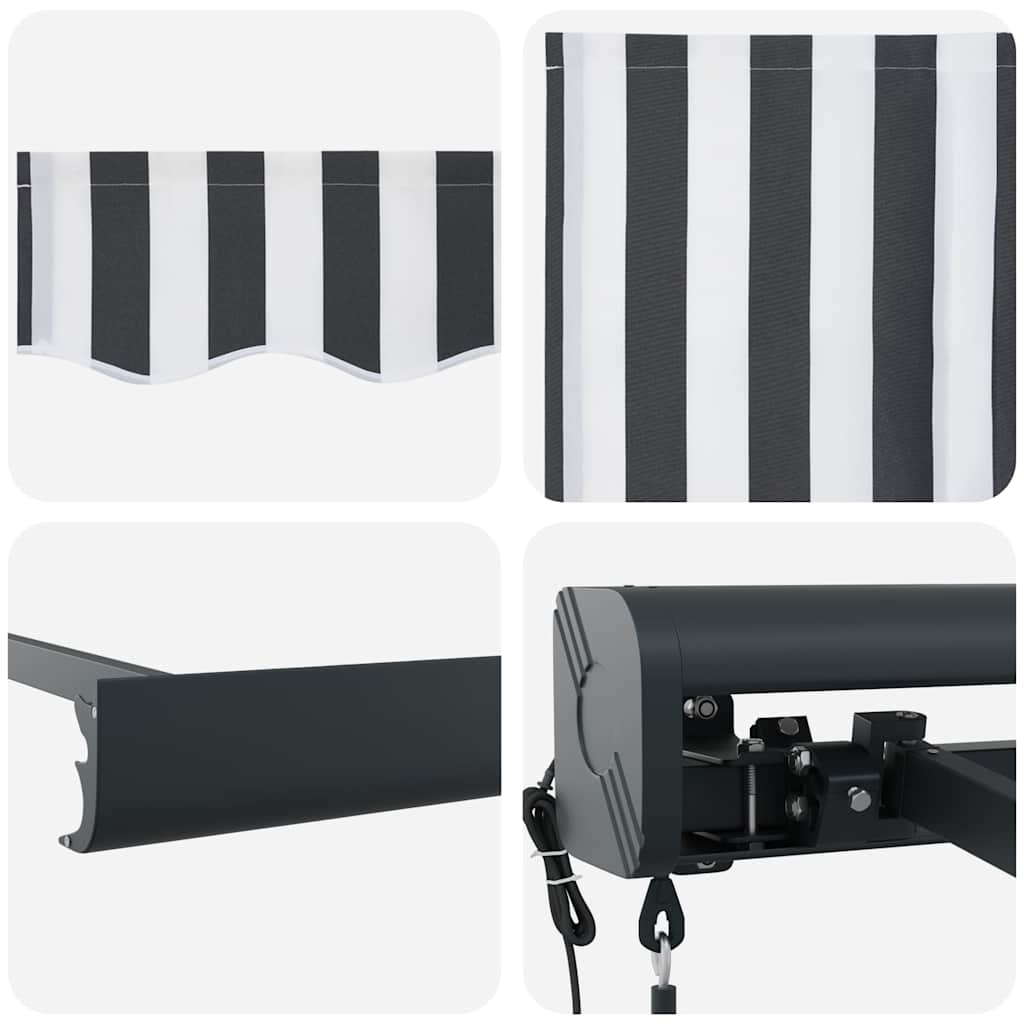 Tenda Retrattile Antracite e Bianca 4x3 m Tessuto e Alluminio - homemem39