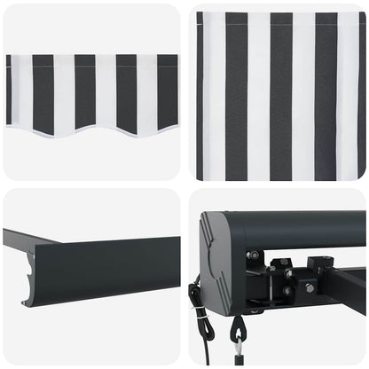 Tenda Retrattile Antracite e Bianca 4x3 m Tessuto e Alluminio - homemem39