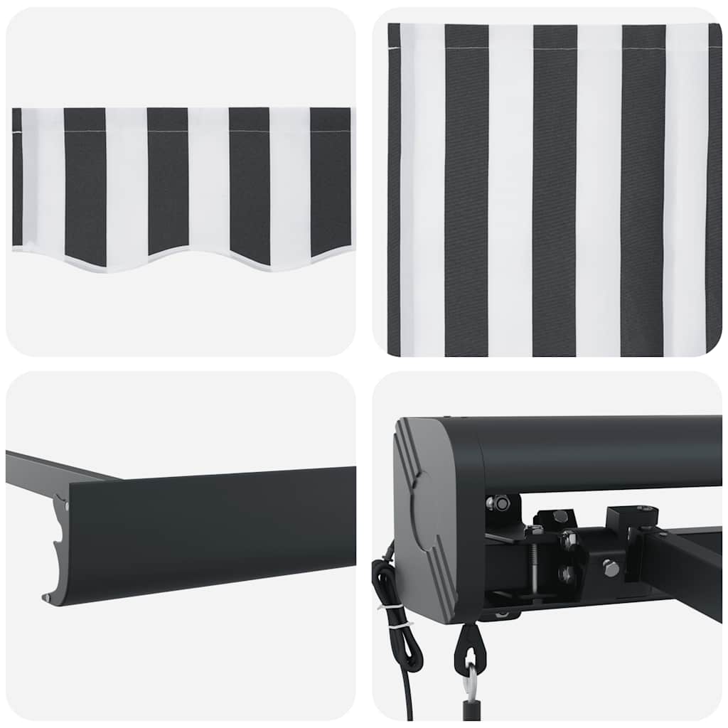Tenda Retrattile Antracite e Bianca 4,5x3 m Tessuto e Alluminio | homemem39