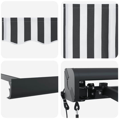 Tenda Retrattile Antracite e Bianca 4,5x3 m Tessuto e Alluminio | homemem39
