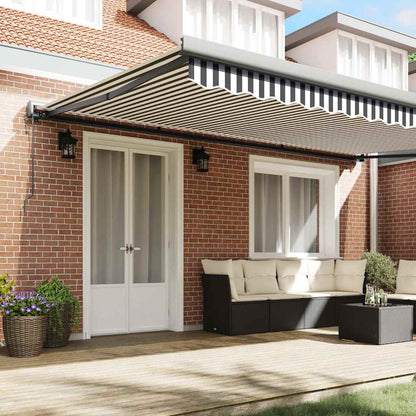 Tenda Retrattile Antracite e Bianca 5x3 m Tessuto e Alluminio | homemem39