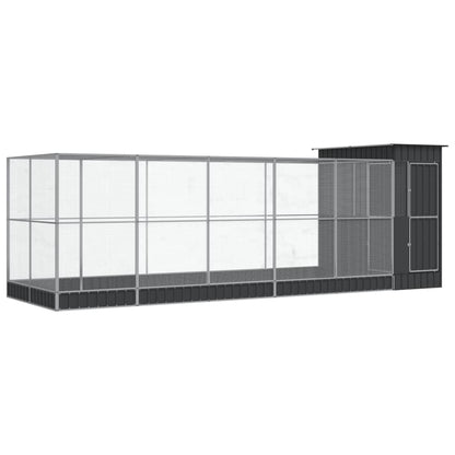 Voliera con Estensione Argento 623x203x216 cm in Acciaio | homemem39