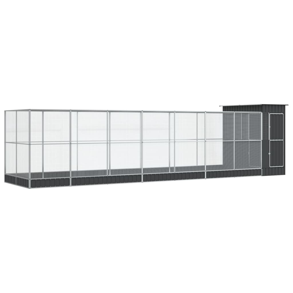 Voliera con Estensione Argento 830x203x216 cm in Acciaio | homemem39