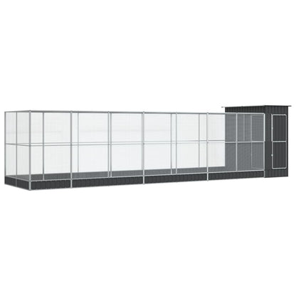 Voliera con Estensione Argento 830x203x216 cm in Acciaio | homemem39