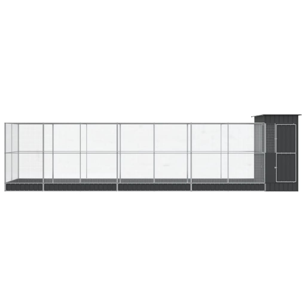 Voliera con Estensione Argento 830x203x216 cm in Acciaio | homemem39