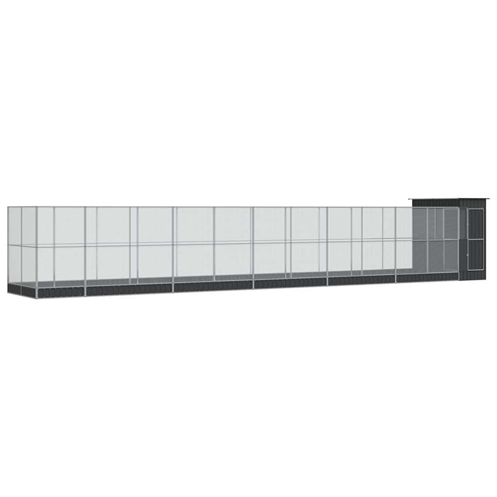 Voliera con Estensione Argento 1244x203x216 cm in Acciaio | homemem39