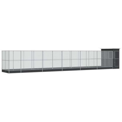Voliera con Estensione Argento 1244x203x216 cm in Acciaio | homemem39