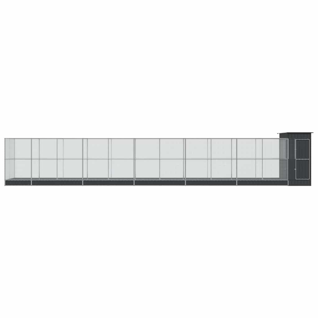 Voliera con Estensione Argento 1244x203x216 cm in Acciaio | homemem39