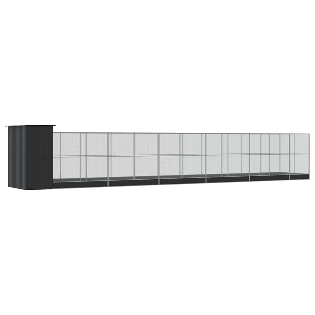 Voliera con Estensione Argento 1244x203x216 cm in Acciaio | homemem39
