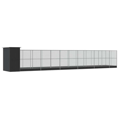 Voliera con Estensione Argento 1244x203x216 cm in Acciaio | homemem39