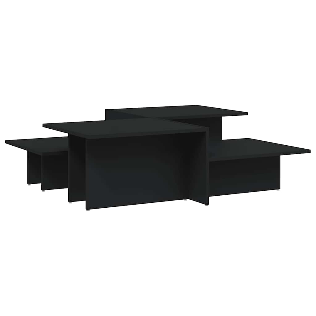 Tavolini da Salotto 2 pz Neri in Legno Multistrato | homemem39