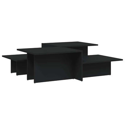 Tavolini da Salotto 2 pz Neri in Legno Multistrato | homemem39