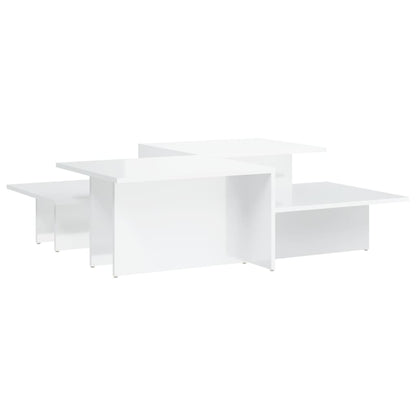 Tavolini da Salotto 2 pz Bianco Lucido in Legno Multistrato | homemem39