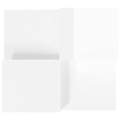 Tavolini da Salotto 2 pz Bianco Lucido in Legno Multistrato