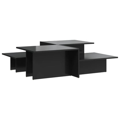 Tavolini da Salotto 2 pz Nero Lucido in Legno Multistrato | homemem39