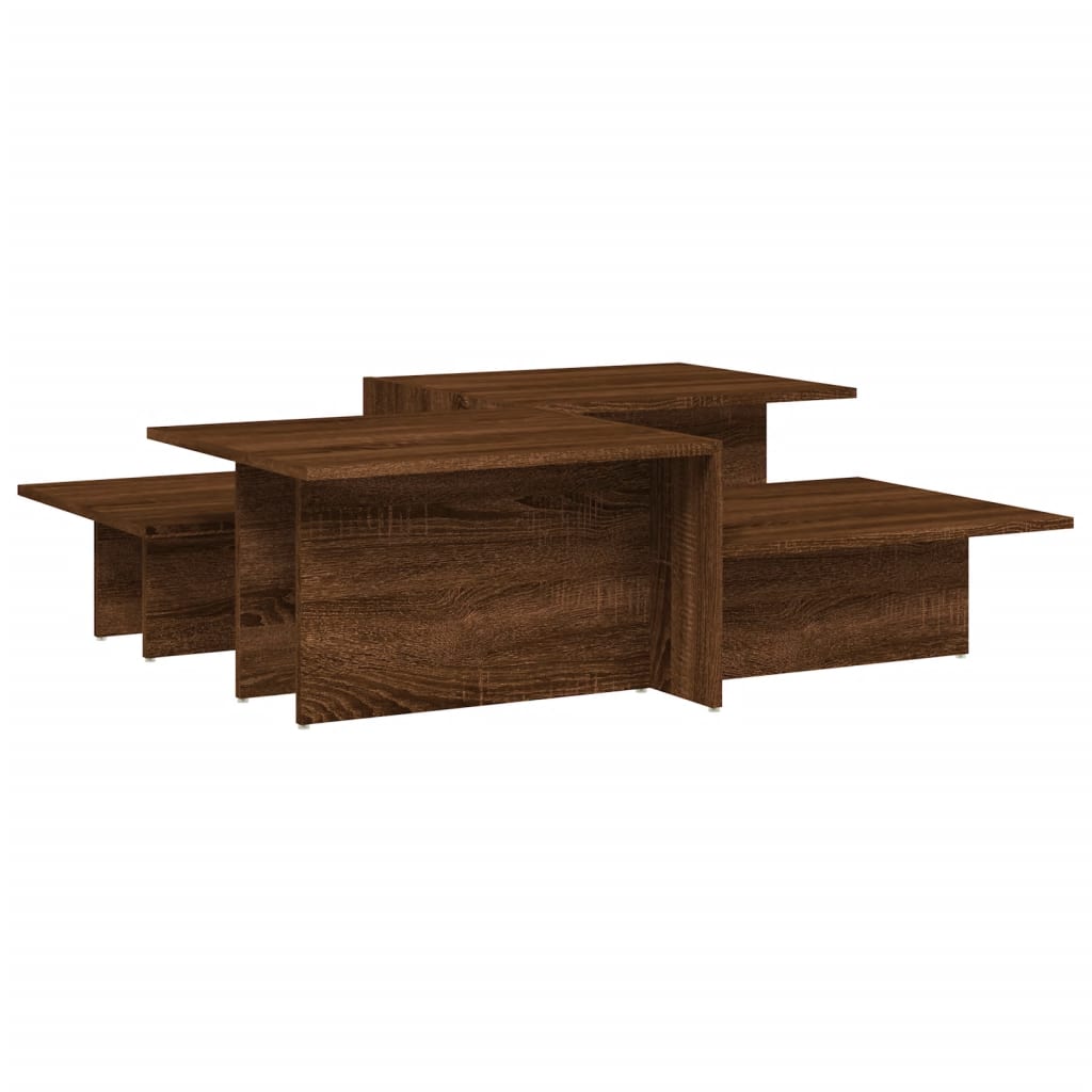 Tavolini da Salotto 2 pz Rovere Marrone in Legno Multistrato | homemem39