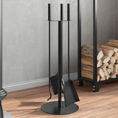 Set Attrezzi per Caminetto 4 pz 22x59 cm in Acciaio - homemem39