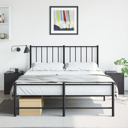 Comodini 2 pz Neri 34,5x39x44 cm in Acciaio - homemem39