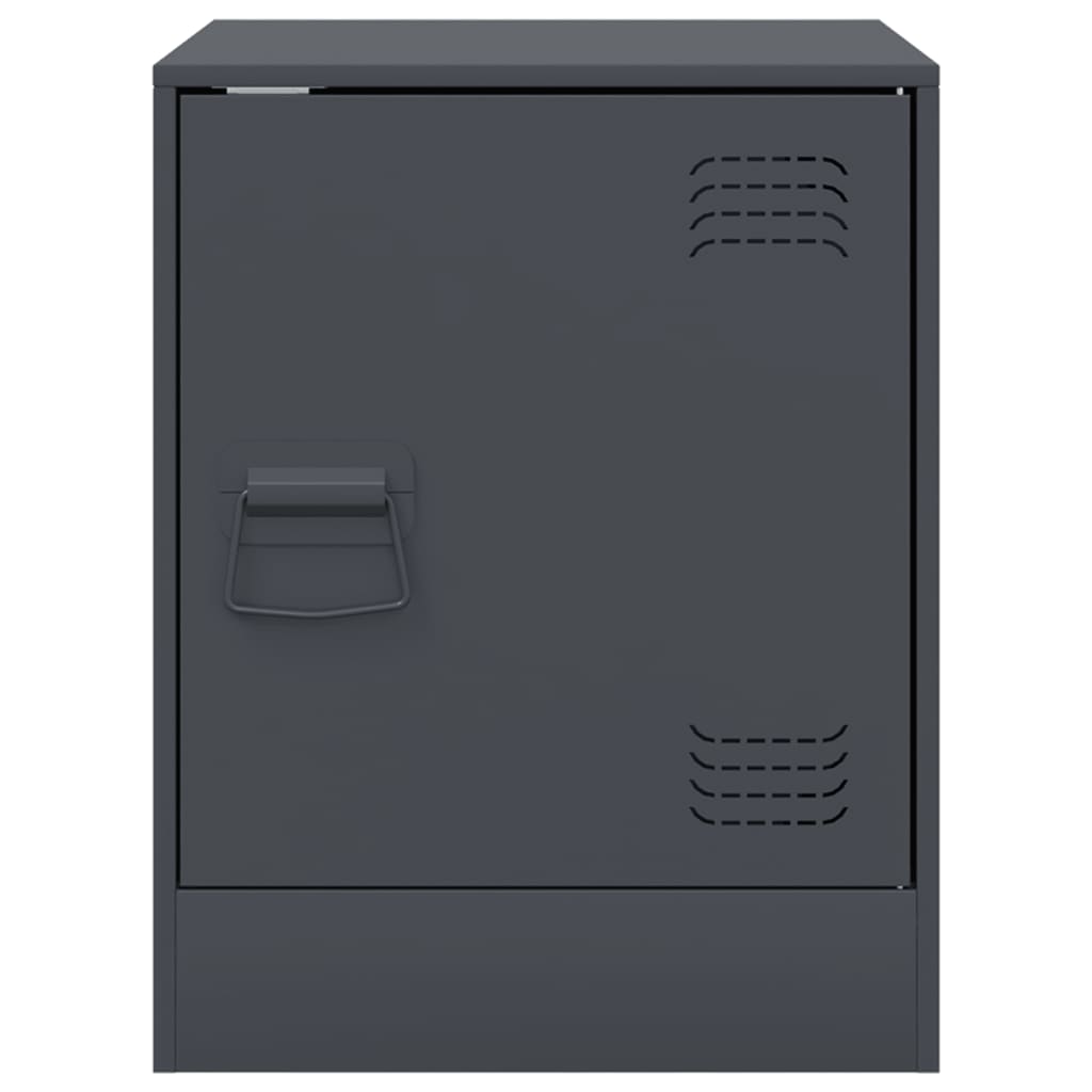 Comodino Antracite 34,5x39x44 cm in Acciaio - homemem39