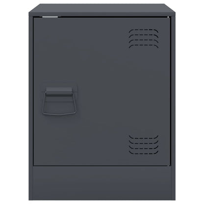 Comodino Antracite 34,5x39x44 cm in Acciaio - homemem39