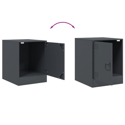 Bedside tables 2 pcs Anthracite 34.5x39x44 cm in Steel