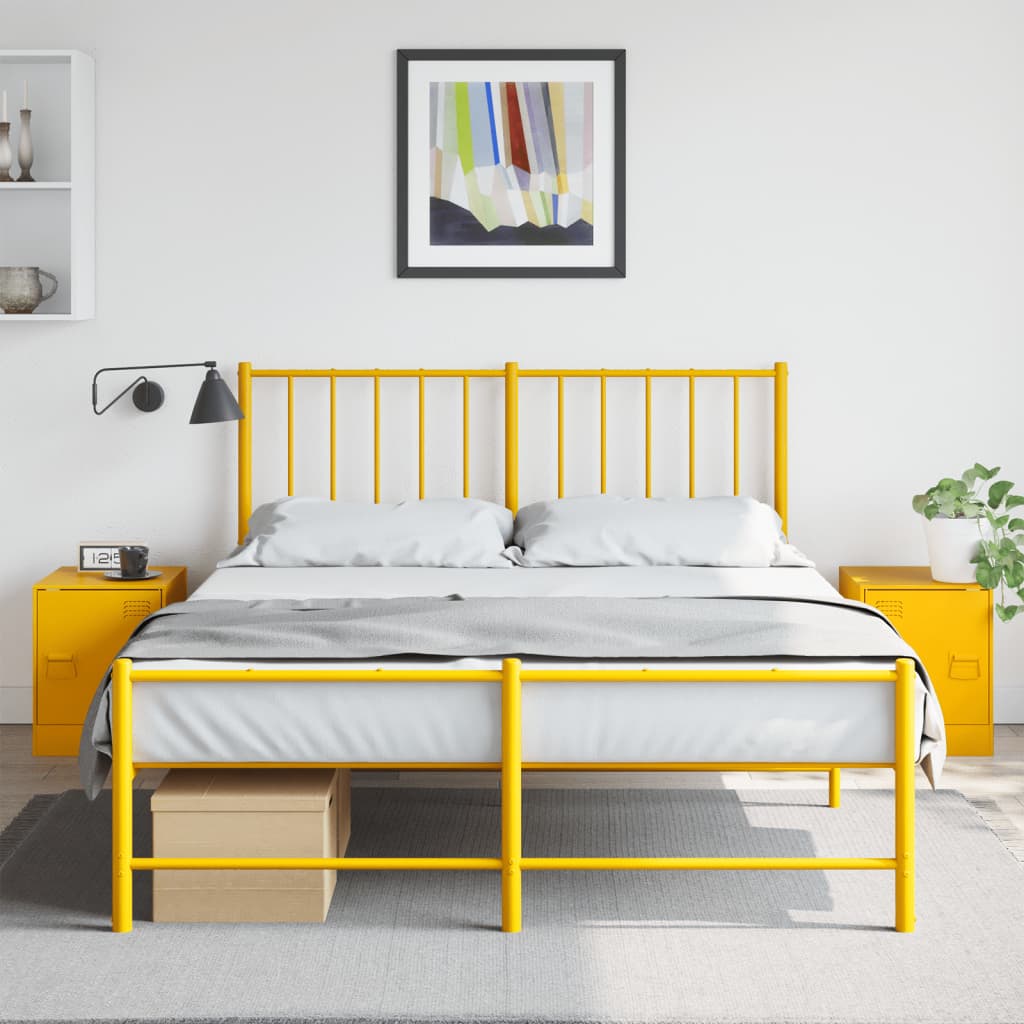Comodini 2 pz Giallo Senape 34,5x39x44 cm in Acciaio - homemem39