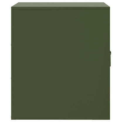 Comodino Verde Oliva 34,5x39x44 cm in Acciaio - homemem39