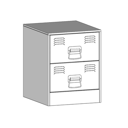 Comodino Antracite 34,5x39x44 cm in Acciaio - homemem39