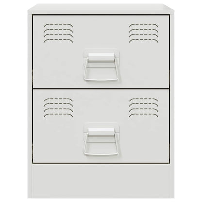 Comodino Bianco 34,5x39x44 cm in Acciaio - homemem39