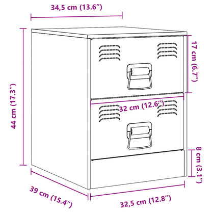 Comodini 2 pz Bianchi 34,5x39x44 cm in Acciaio