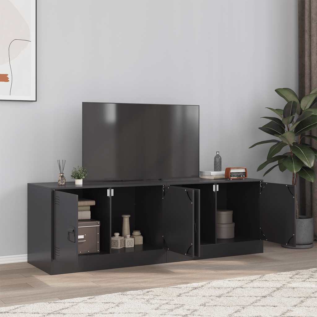 Mobili TV 2 pz Neri 67x39x44 cm in Acciaio - homemem39