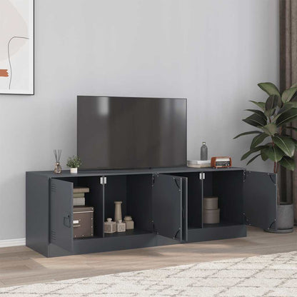 Mobili TV 2 pz Antracite 67x39x44 cm in Acciaio - homemem39