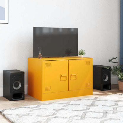 Mobili TV 2 pz Giallo Senape 67x39x44 cm in Acciaio - homemem39