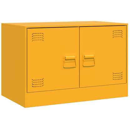 Mobili TV 2 pz Giallo Senape 67x39x44 cm in Acciaio