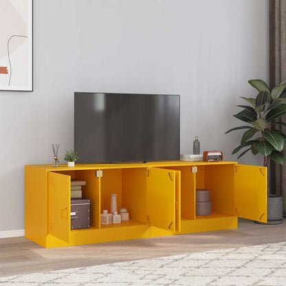 Mobili TV 2 pz Giallo Senape 67x39x44 cm in Acciaio - homemem39