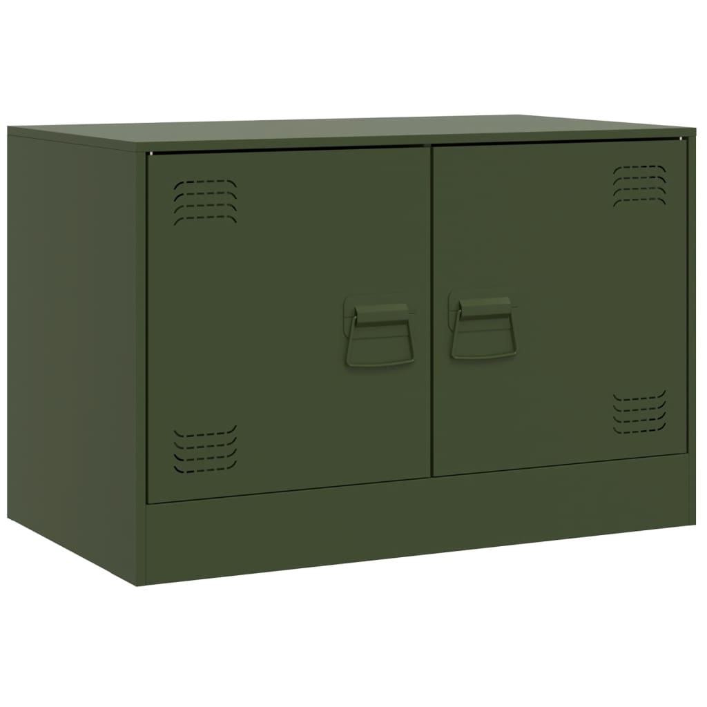 Mobili TV 2 pz Verde Oliva 67x39x44 cm in Acciaio