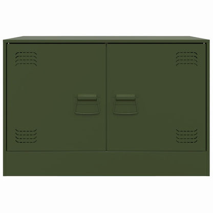 Mobili TV 2 pz Verde Oliva 67x39x44 cm in Acciaio