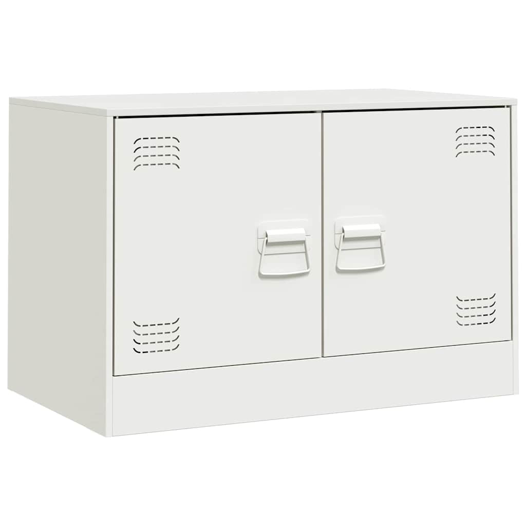 Mobile Porta TV Bianco 67x39x44 cm in Acciaio - homemem39