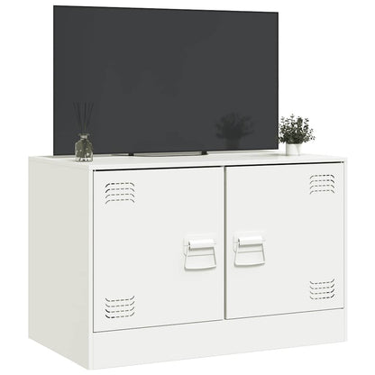 Mobile Porta TV Bianco 67x39x44 cm in Acciaio - homemem39