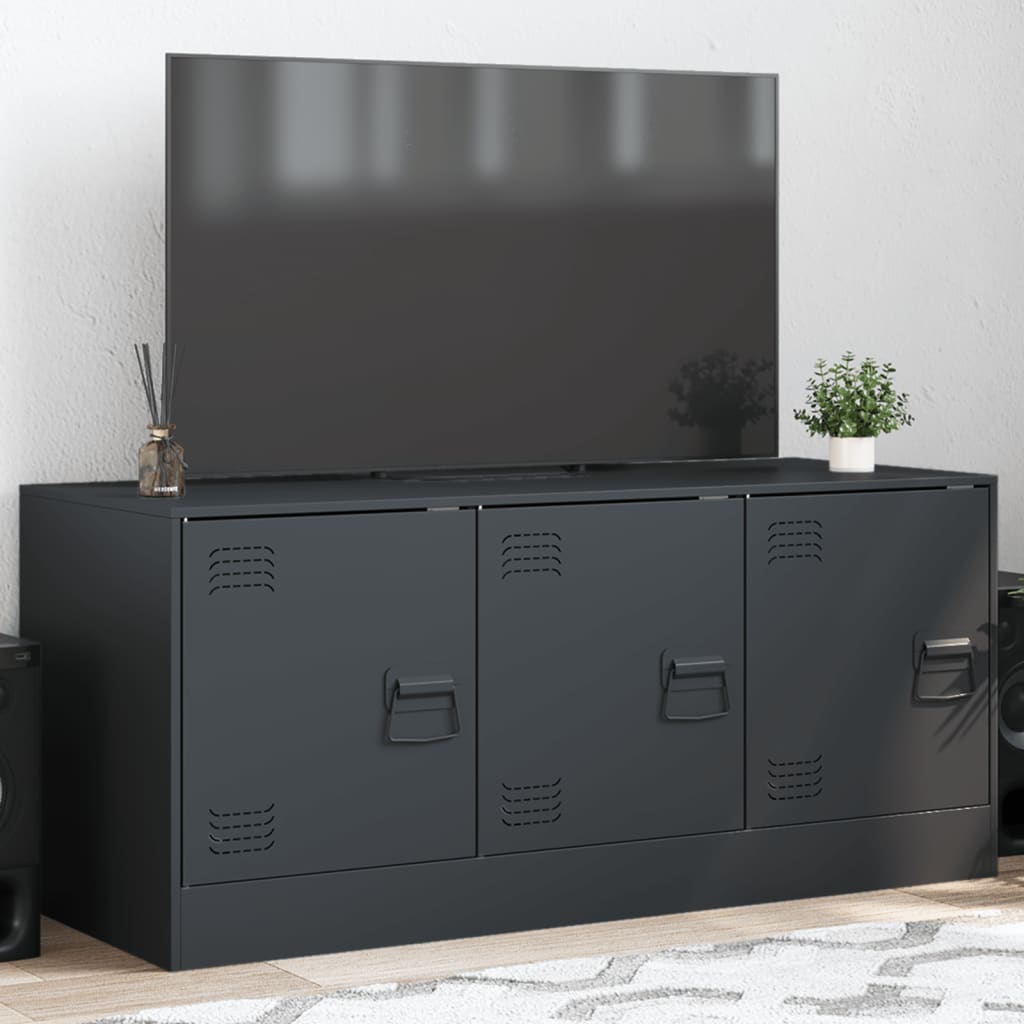 Mobile Porta TV Antracite 99x39x44 cm in Acciaio - homemem39