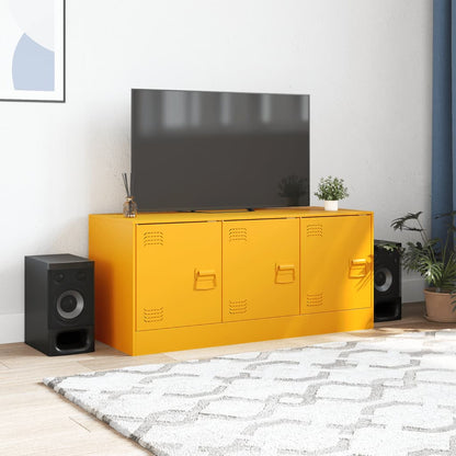 Mobile Porta TV Giallo Senape 99x39x44 cm in Acciaio - homemem39